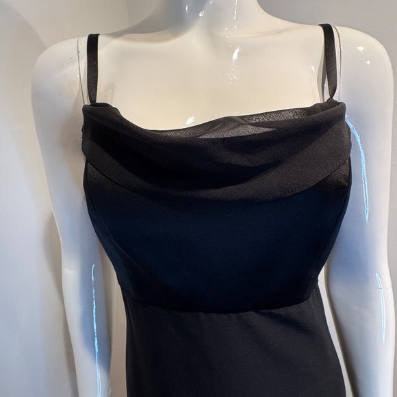 Vivian Diamond for Dessy Black Maxi Dress Cowl Neck Flowy Formal Gown 4 - Picture 4 of 6